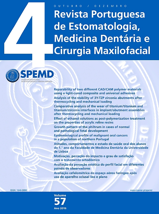 Go to journal home page - Revista Portuguesa de Estomatologia, Medicina Dentária e Cirurgia Maxilofacial